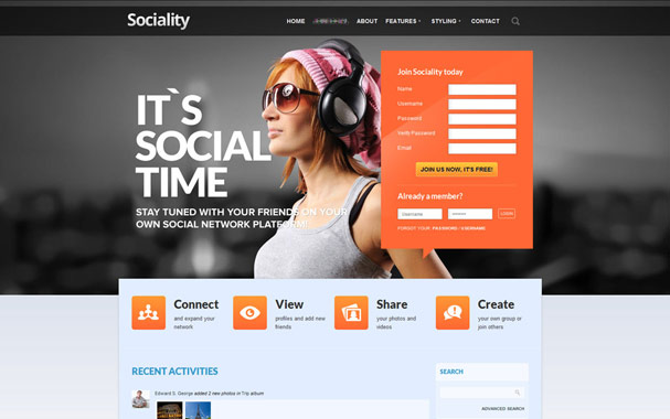 Sociality Jomsocial ready template